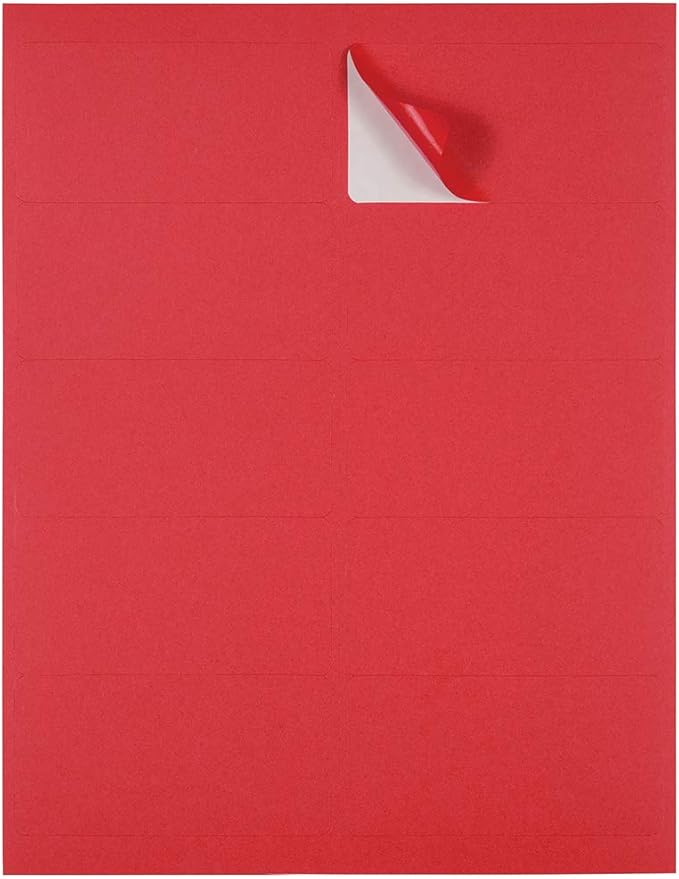 JAM PAPER Shipping Address Labels - Standard Mailing - 2 x 4 - Red - 120/Pack