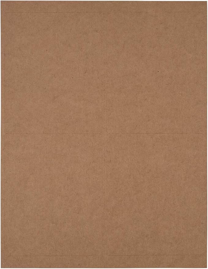 JAM PAPER Shipping Address Labels - 4 x 5 - Quarter Page/Extra Large - Brown Kraft - 120/Pack