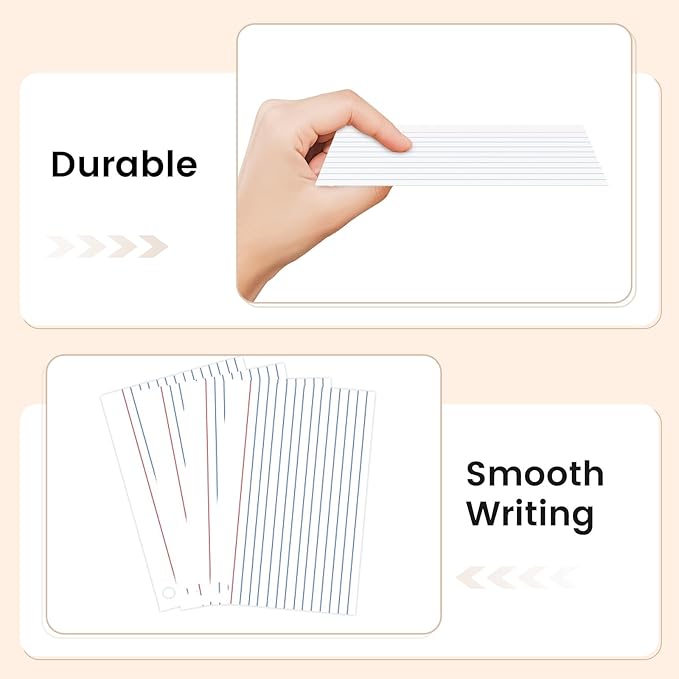 160-Pack White Index Cards 4x6 Inch w/Key Ring – 180gsm Heavyweight Flashcards – Flash Cards Study & Note Cards – Perfect for Study, Notes & Memory, Students School Supplies