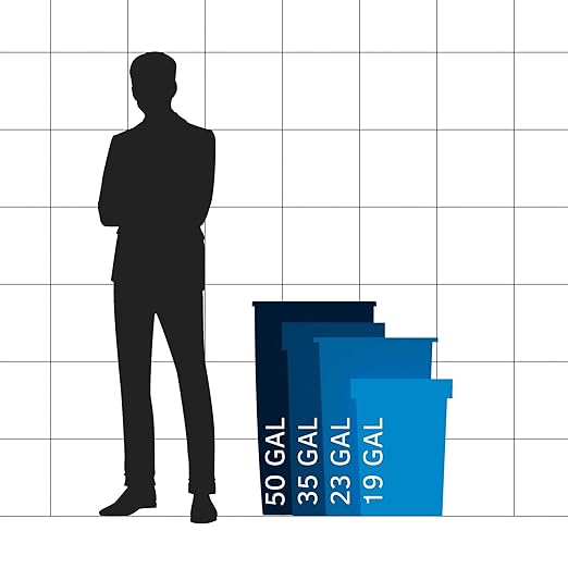 35 Gallon Grey Square Commercial Trash Can