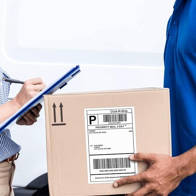 L LIKED 2500 PCS 4"x 6" Thermal Shipping Labels, White Perforated & Strong Adhesive Direct Thermal Labels (250 Labels/Roll), Compatible with Zebra, Rollo, Jadens, Nelko,10 Rolls