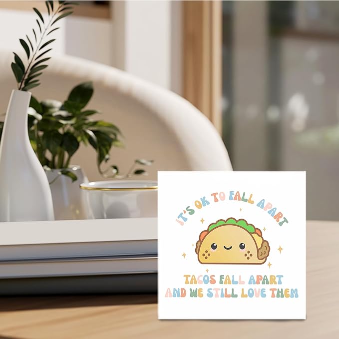 Mental Health Wood Sign - Funny Classroom Mental Health Wood Signs, School Counselor Office Decor, Therapy Office Calm down Corner Decor, 5 X 5 Inches