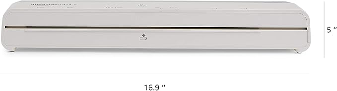 Amazon Basics 12 inch Thermal Laminator Machine, 1 Min Warm-Up, Home/Office/School Use, 20 Pouches Included, White