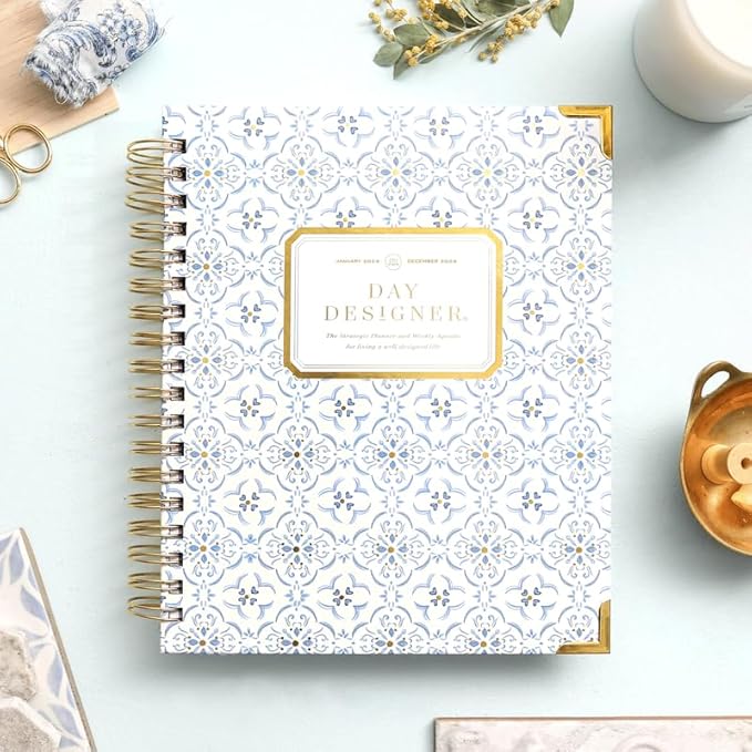Day Designer 2026 Weekly Planner – Premium Planner for Stylish Organization. Combines Weekly & Monthly Calendars, Daily Schedule, Notes Pages, Goal Setting, Stickers, Pocket & More. Elegant Laminated Cover with Gold Accents (Casa Bella Design - 2026)