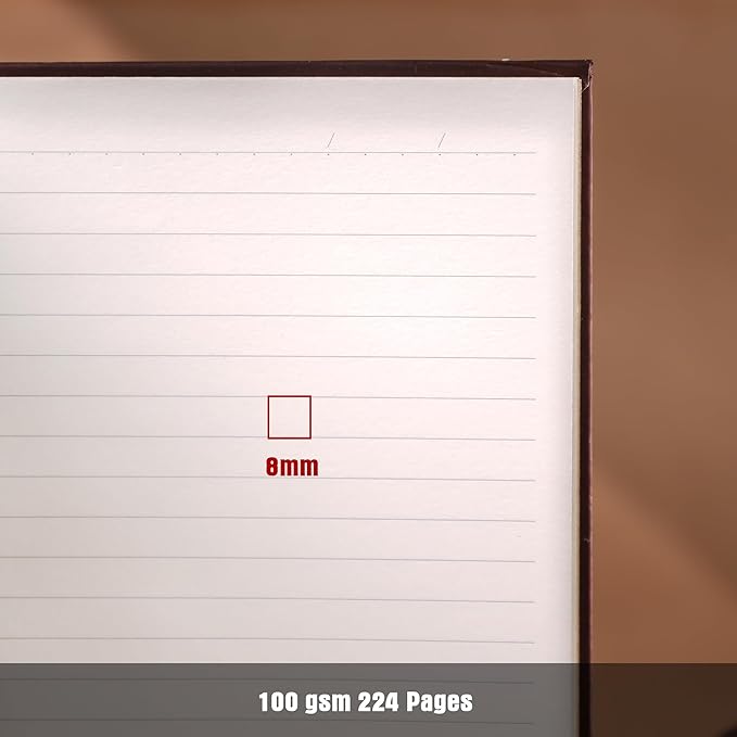 Line Notebooks for Women Men, A5 Aesthetic Hardcover Ruled Diary, 100 GSM Journals for Writing for Work, Note Taking, Office School