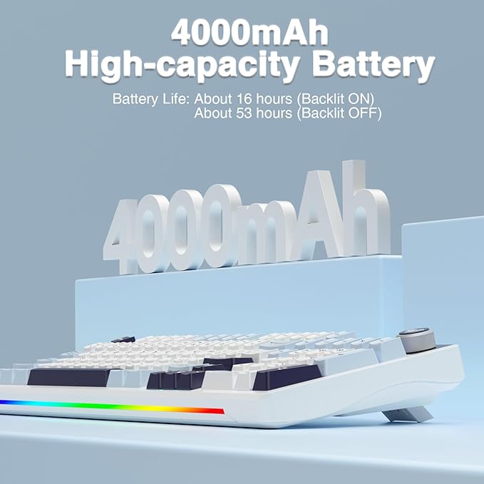 AULA S98 Pro Wireless Mechanical Keyboard,Smart Screen & Knob,Tri-Mode BT5.0/USB-C/2.4GHz Creamy Keyboard,Pre-lubed Linear Switches,Hot Swappable RGB Backlit Computer Gaming Keyboards