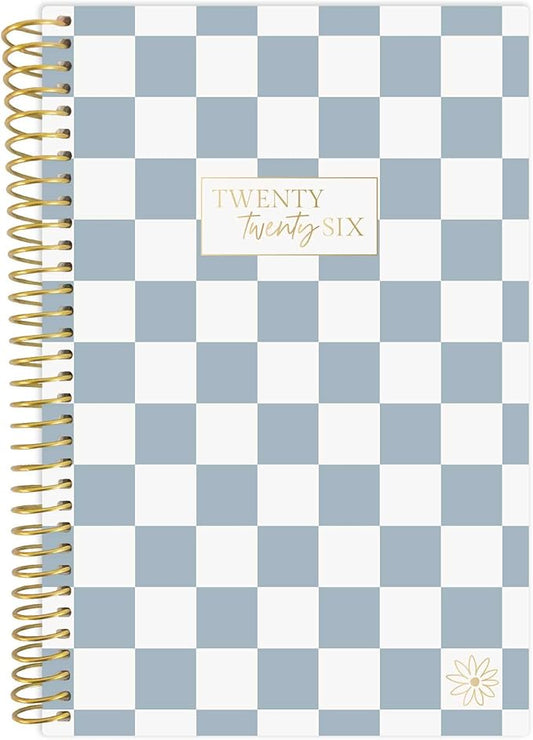 bloom daily planners 2026 Pocket Planner - 4” x 6” - (January 2026 - December 2026) - MINI Weekly/Monthly Agenda Organizer & Calendar Book - Checkered