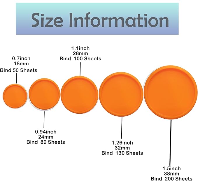 100pcs Discbound Notebook Discs DIY Planner Accessories fits for Tul,Levenger,Arc,Happy Planner,Talia(Orange,0.7inch/18mm)