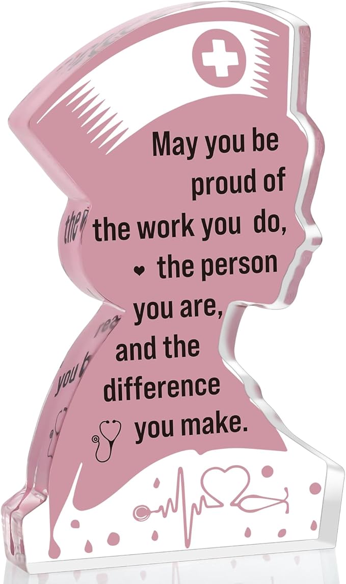Nurse Gifts Nurses Week Gifts for Women RN Nurses Appreciation Cool Female Nurse Day Graduation Christmas Birthday Retirement Gift for Nurse Centerpieces Nursing Acrylic Plaque Keepsakes Desk Decor