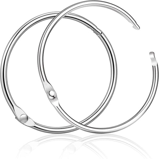 40 Pcs 2 Inch Loose Leaf Binder Book Rings, with Metal Nickel Plated for Key,and Index Cards, for School, Home, or Office, Silver
