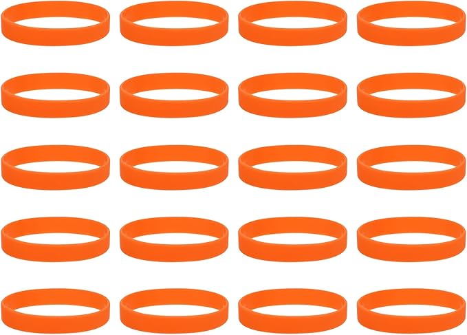 MECCANIXITY 100Pcs Silicone Rubber Bands Non-slip 4 Inch Flat Elastic Rubber Wrapping Bands for Books, Traps, Art, Wrapping Paper, Cord Wraps, Dark Orange