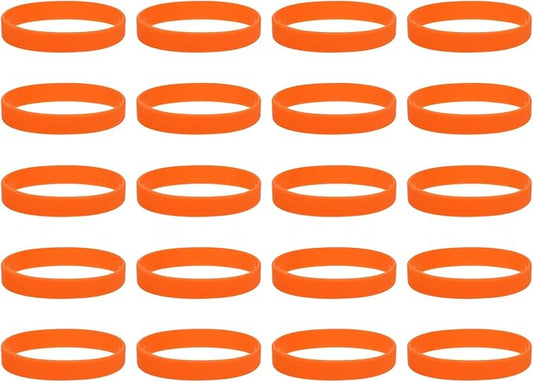 MECCANIXITY 100Pcs Silicone Rubber Bands Non-slip 4 Inch Flat Elastic Rubber Wrapping Bands for Books, Traps, Art, Wrapping Paper, Cord Wraps, Dark Orange