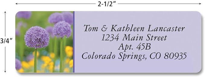 Colorful Images Floral Fantasy Rolled Personalized Return Address Mailing Labels with Dispenser, Customize with Name & Shipping Address, 500 ¾” x 2½” Self Adhesive, Easy Peel Label Roll