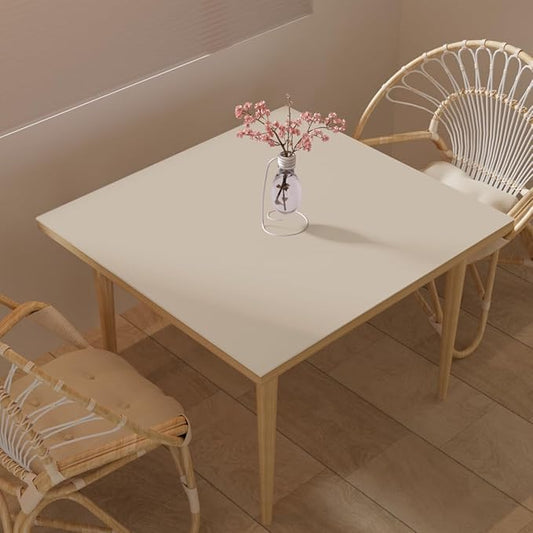 Leather Table Cover,1.8mm Thick,40x40 Inch Table Protector,Table Protector for Dining Room Table,Dining Table Cover,Table Cover Protector.(Off White+Light Gray,40x40)