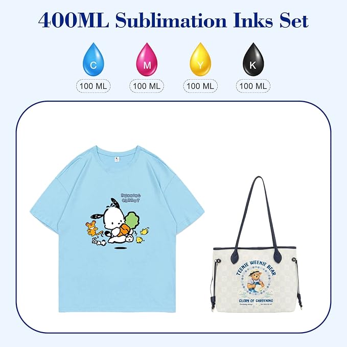 Pristar Sublimation Ink for EPS Ecotank ET 2803 ET-2800 ET-4800 ET-2850 2840 ET-2710 ET 2720 ET 2760 ET-15000 ET-3760 ET-2400 ET-2750 5170 400 ml Supertank Printer Autofill Ink for Sublimation Transfe
