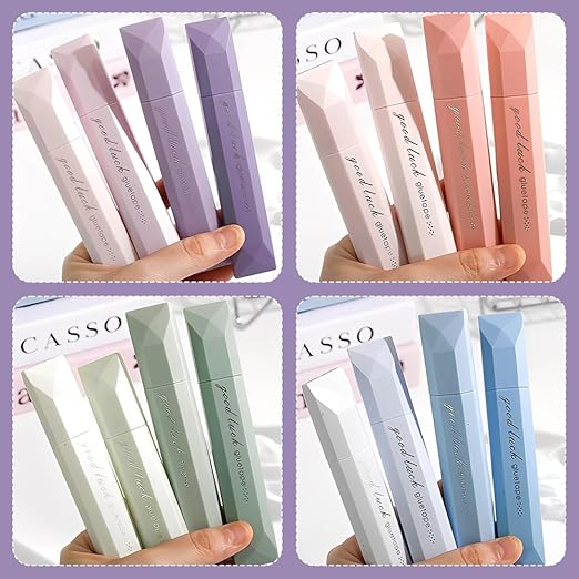 4-Pack Strong Double Sided Tape Roller, 0.23in x 16.4ft Adhesive Tape Glue for Gift Wrapping, Junk Journals, Paper Crafts, Essential Scrapbooking Supplies, Photo Mounting, School Office (Green)