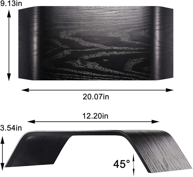 SAMDI Wooden Computer Monitor Stand, Desktop Accessories, Laptop Stand, Notebook Stand, for MacBook Stand (Oak Wood Black)