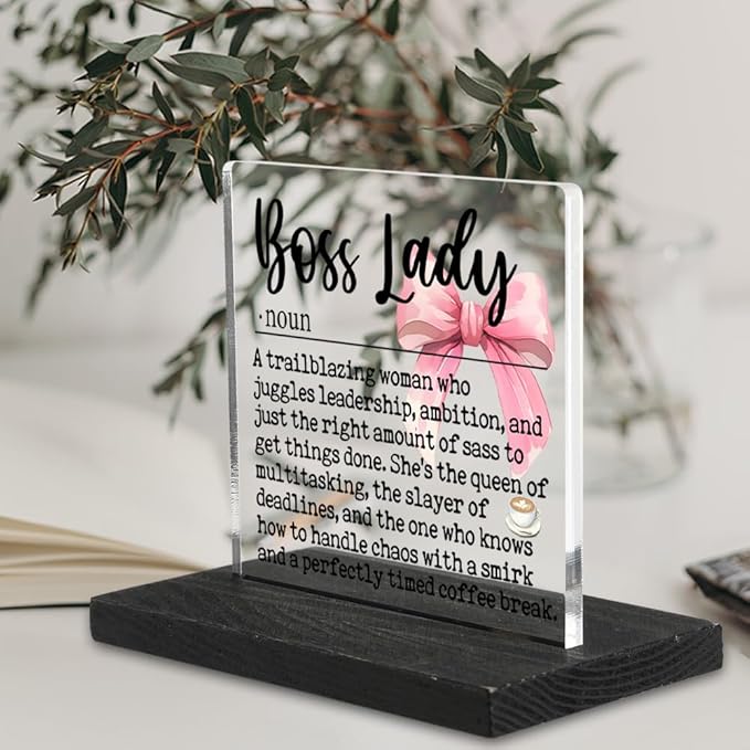 Boss Lady gifts for Women, Thank You Appreciation Gifts for Boss Lady, Thank You Gifts for Female Boss, Boss Inspirational Gifts Appreciation, Boss Day Gift office Home Decorative Signs-DX335