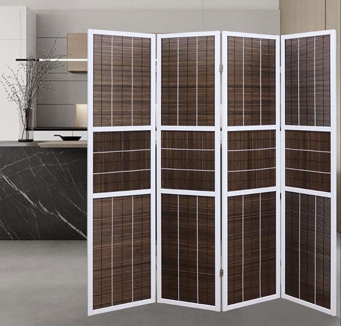 4 Panel 6ft Tall Modern Style Standing Wall Partition Room Divider Panel Indoor Separation, Folding Privacy Screens, Living Room, Partition & Space Divider, Freestanding Inexpensive
