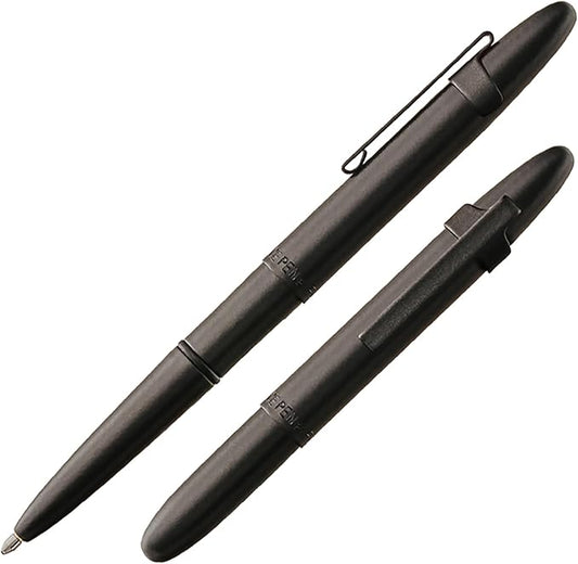 Fisher Space Pen Bullet Pen, Ballpoint, Black Ink, Matte Black, Pocket Clip, Gift Box, Made in the USA