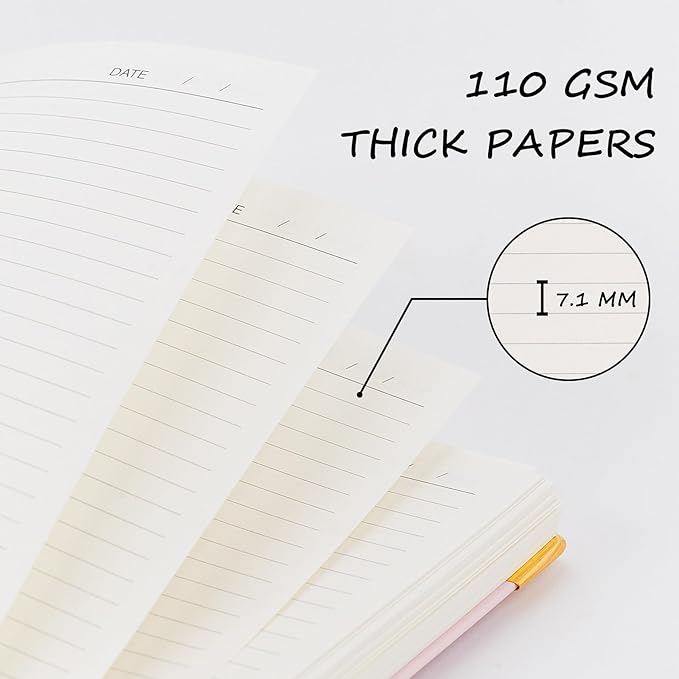 Hardcover Spiral Notebook, B5 Notebooks College Ruled, 110 GSM Thick Lined Paper Notebooks for Work, School and Travel, 300 Pages Journals for Writing, Large Journal for Women and Men Pink B5