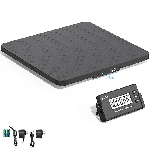 Digital Shipping Scale,440lbs/1oz Ultra-Thin, Highly Accurate LCD Display with Tare/Hold Function Lightweight Postal Scale for Warehouses,Homes,Offices,with Manual and Adapter