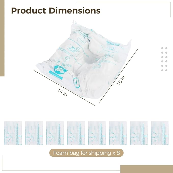 Foam Bags For Shipping 8 PCS 14×16 Inch, Handy Temperature-Activated Expanding Pouches, Instant Pack Quick Packaging - Protective Parcel Solution