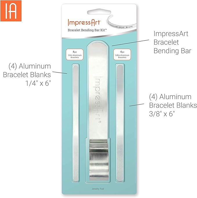 ImpressArt - Metal Stamping Kit, Includes All Essential Metal Stamping Tools for Jewelry Making and DIY Hand Stamping Custom Made Projects (Bridgette, Deluxe Bracelet Bending Kit)