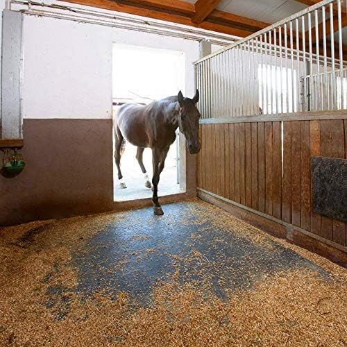 American Floor Tiles - Heavy Duty Stall Tiles - Stable/Horse Tiles - Thick, Durable Rubber Flooring Solid Black 10' x 10' Set 1/2" Thick (25 Tiles Total)