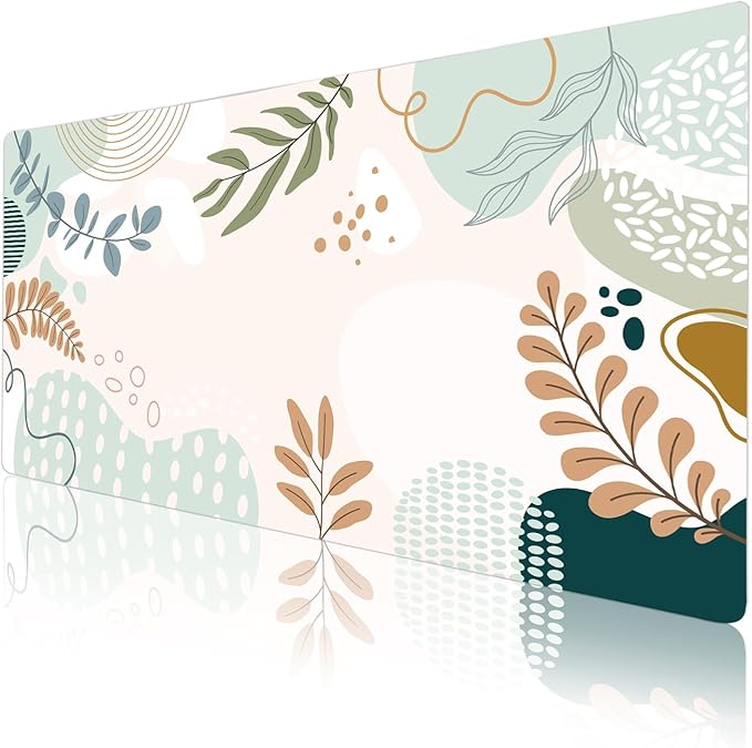 Colorful Star Large Mouse Pad, Abstract Botanical Waterproof Desk Mat, Boho Computer Gaming Mouse Pad, Minimalist XXL Full Desk Mousepad Non Slip Desk Pad for School Office Home 31.5" x 15.7"