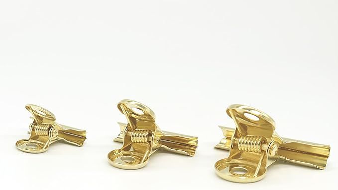 Gold Bulldog Binder Paper Clips, Assorted Sizes Set, Paperclips for School, Office and Home Kitchen