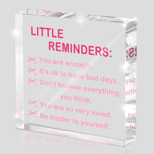 Pink Bow Desk Decor - 4 Inch Coquette Style Office Accessories, Cute Bow Motivational Decor for Bedroom, Pink Aesthetic Employee Appreciation Gift for Desk, Bathroom & Home