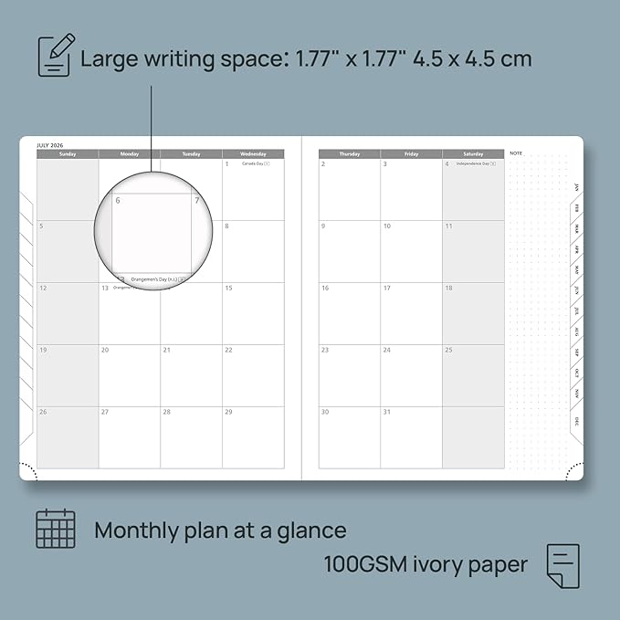 POPRUN 2026 Planner (Large Size 8.5''x 10.5'' Hardcover) - Daily Weekly and Monthly Calendar Agenda 2026 Appointment Book with Hourly Time Slots, Monthly Tabs, 100 GSM - Light Yellow
