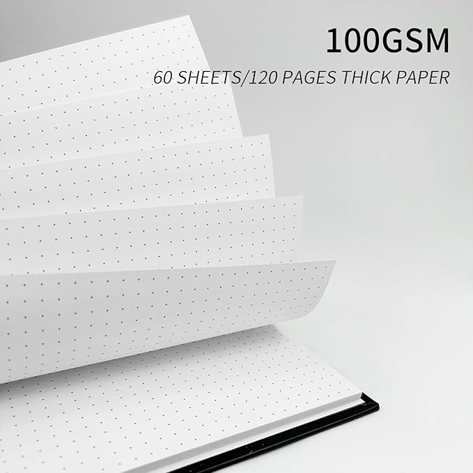 Dotted Journal Spiral Notebook 8.5" x 11"-4 Pack Dot Grid Notebook Hardcover Notebook 120 Pages 100 GSM Thick Dotted Paper Notebook Hardcover Journal for School, Office, Artist