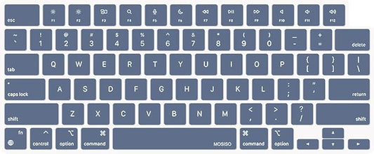 MOSISO Keyboard Cover Skin Compatible with MacBook Air 15 inch M3 A3114 M2 A2941/Air 13.6 A3113 A2681/Pro 14/16 M4 M3 M2 M1, Steel Blue