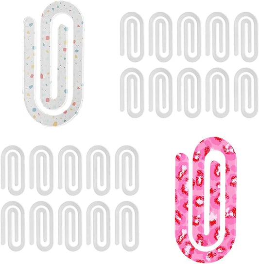 ‌30PCS Jumbo Sublimation Blanks Acrylic Paper Clips - 4x2in Large Bookmark, Office School Supplies, DIY Customizable Organizer for Home, Classroom, Teacher Gift‌