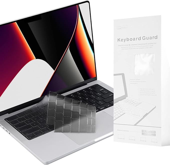 EooCoo Premium Keyboard Cover Skin Ultra Thin Protector, Compatible with M5 MacBook Pro 14" 16" M4 M3 M2 M1 Pro Max Chip, 2025-2021 MacBook Air 15" 13.6" M4 M3 M2 Chip, Tinted