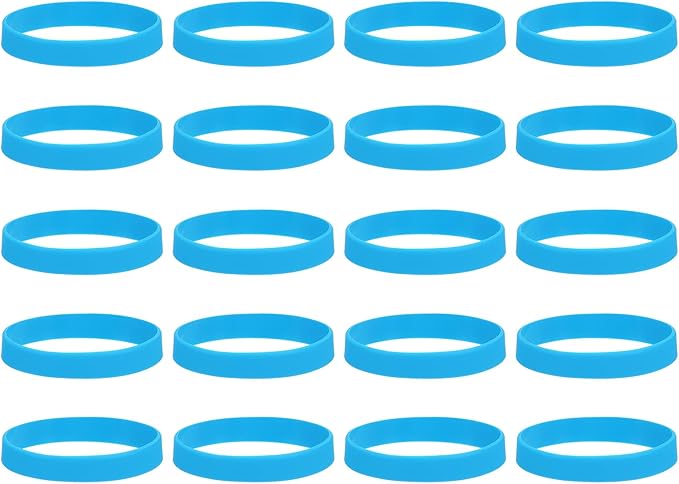 MECCANIXITY 100Pcs Silicone Rubber Bands Non-Slip 4 Inch Flat Elastic Rubber Wrapping Bands for Books, Traps, Art, Wrapping Paper, Cord Wraps, Blue