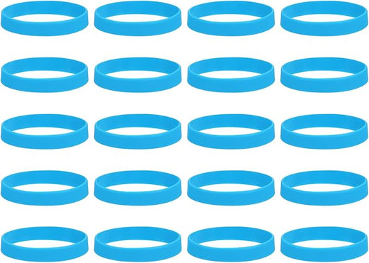 MECCANIXITY 100Pcs Silicone Rubber Bands Non-Slip 4 Inch Flat Elastic Rubber Wrapping Bands for Books, Traps, Art, Wrapping Paper, Cord Wraps, Blue