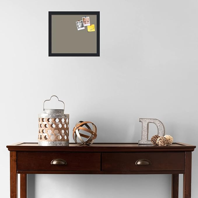 PinPix 14x12 Inch Cork Bulletin Board. This Decorative Framed Pin Board Comes with Pewter Design and a Satin Black Frame. Ideal for Home Office Decor or Message Board (PinPix-1812)