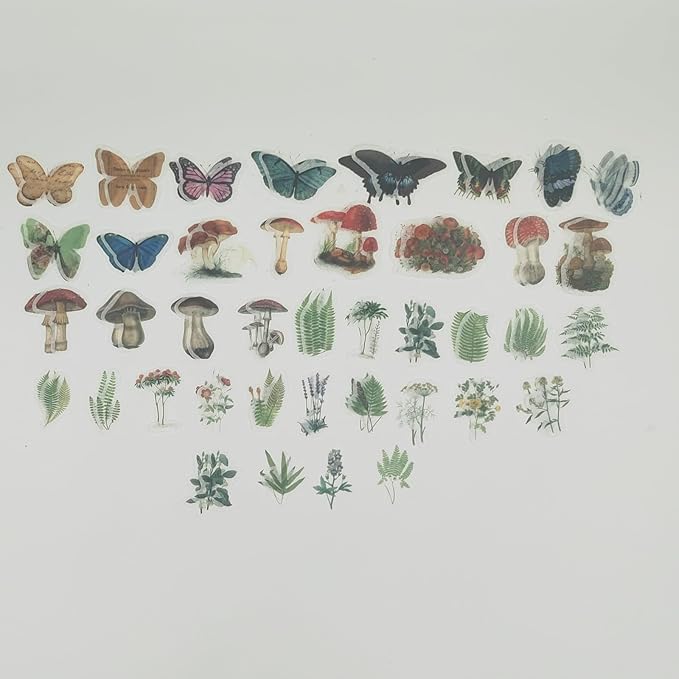 200 Pieces Vintage Ephemera Scrapbooking Supplies Pack Scrapbook Paper Sticker Material Pack for Art Journaling Bullet Journals Planners Collage Decoupage Crafter Gifts (Forest)
