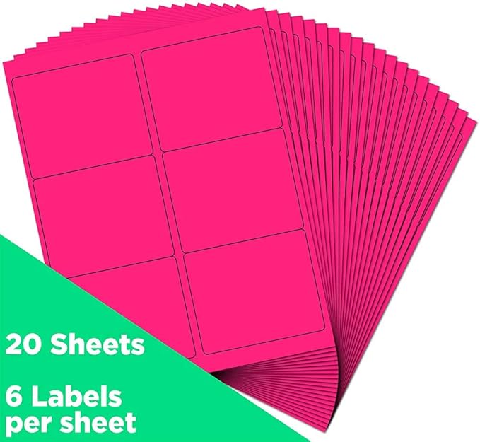 JAM PAPER Shipping Address Labels - Large - 3 1/3 x 4 - Neon Fluorescent Pink - 120/Pack