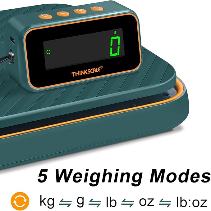 THINKSCALE Shipping Scale for Packages, 86lb/0.1oz Digital Shipping Postal Scale-Hold and Tare Function, Mail Scale Fold up Holder, Postage Scale, Package Scale, Battery&Type-C Charging Cable