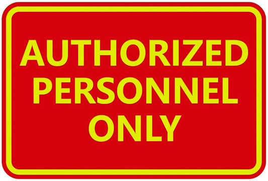 Signs ByLITA Classic Framed Authorized Personnel Only Sign (Red/Yellow) - Large 10 Pack