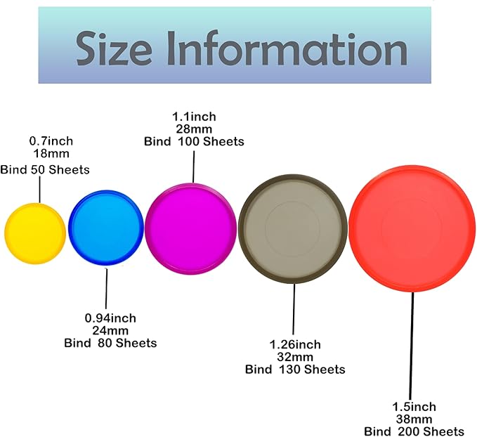 100pcs Discbound Notebook Discs DIY Planner Accessories fits for Tul,Levenger,Arc,Happy Planner,Talia(Transparent Mixed,1.1inch/28mm)