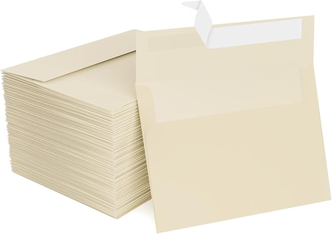 5x7 Cream Envelopes 1000 Pack, Goefun A7 Self Seal Printable Ivory Envelopes for Invitation, 5x7 Cards Mailing, 5.25 x 7.25 in