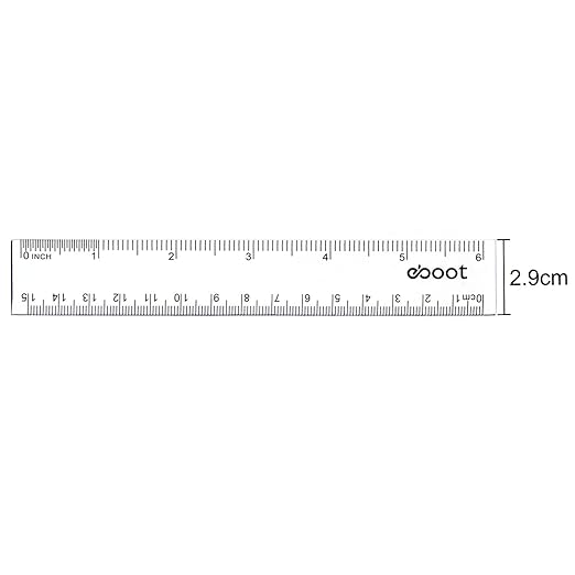 2 Pack Plastic Ruler Straight Ruler Plastic Measuring Tool for Student School Office (Clear, 6 Inch)