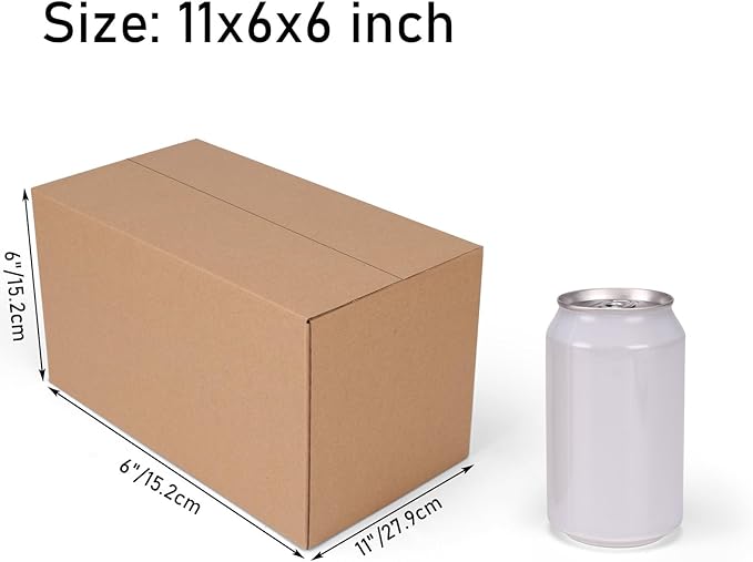 CRUGLA 40 Packs 11x6x6 Shipping Boxes for Small Business, Corrugated Cardboard Boxes Bulk for Shipping Packing Mailing