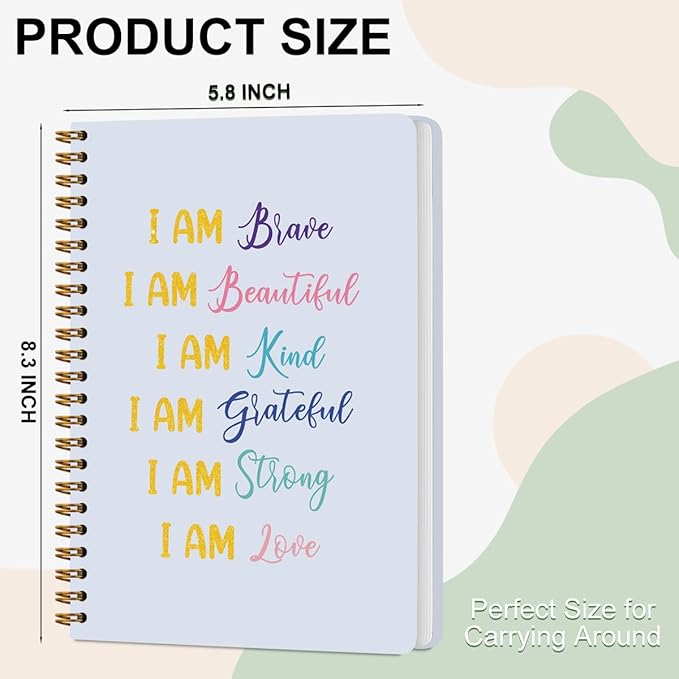 2 Pcs Positive Affirmations Notebook, Spiral Notebook College Ruled, Journaling Notebooks for Work, Motivation Note Books Home College Office Supplies Motivational Gifts for Women, Friend