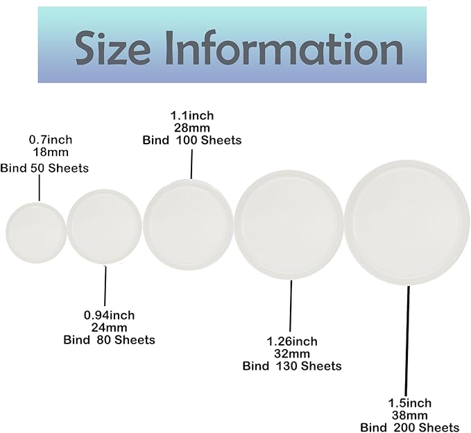 100pcs Discbound Notebook Discs 1.5inch X-Large Size DIY Planner Accessories fits for Tul,Levenger,Arc,Happy Planner,Talia(Clear,1.5inch/38mm)